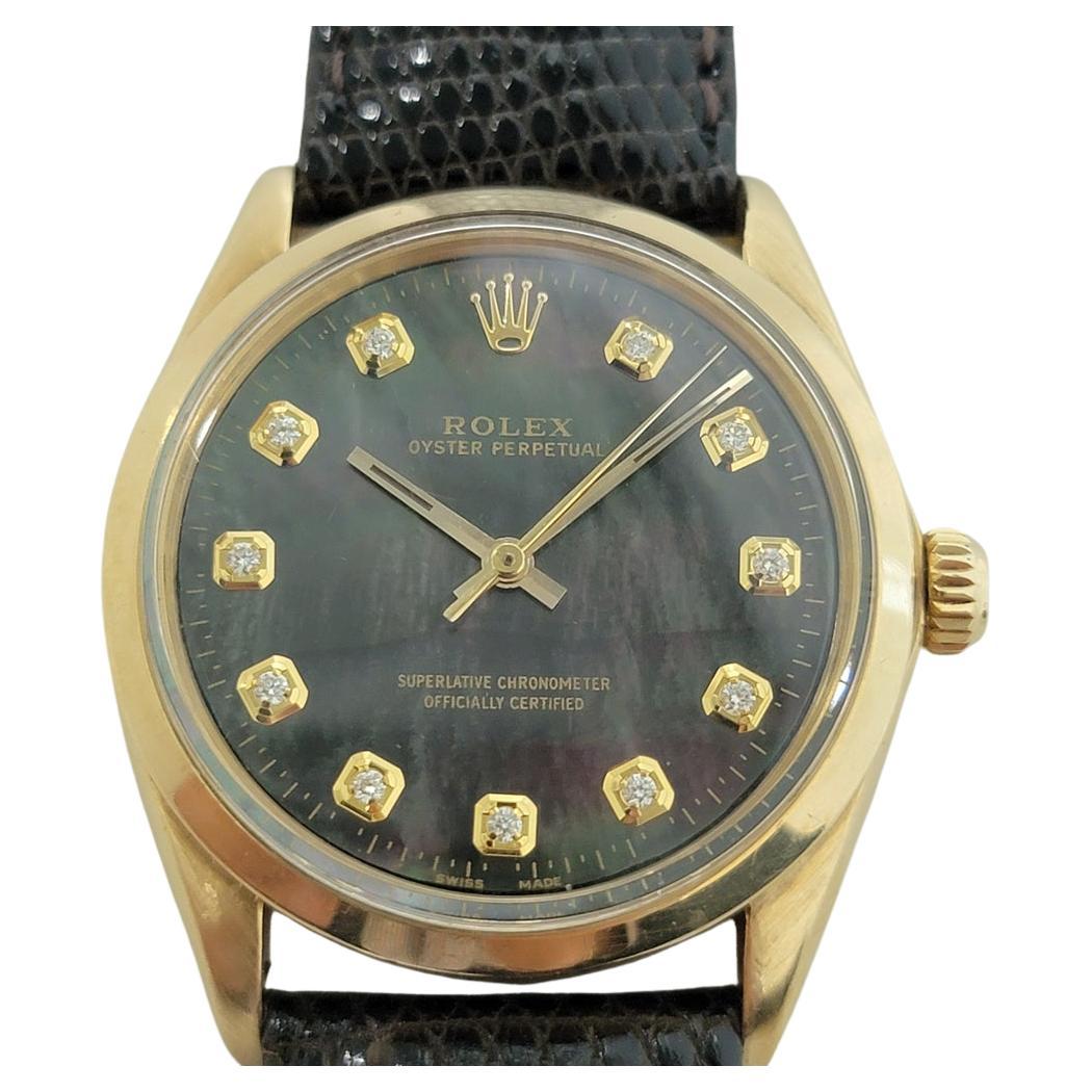 Mens Rolex Oyster Perpetual 1002 34mm 18k Automatic Diamond MOP dial 1960s RA382