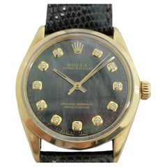 Mens Rolex Oyster Perpetual 1002 34mm 18k Automatic Diamond MOP dial 1960s RA382