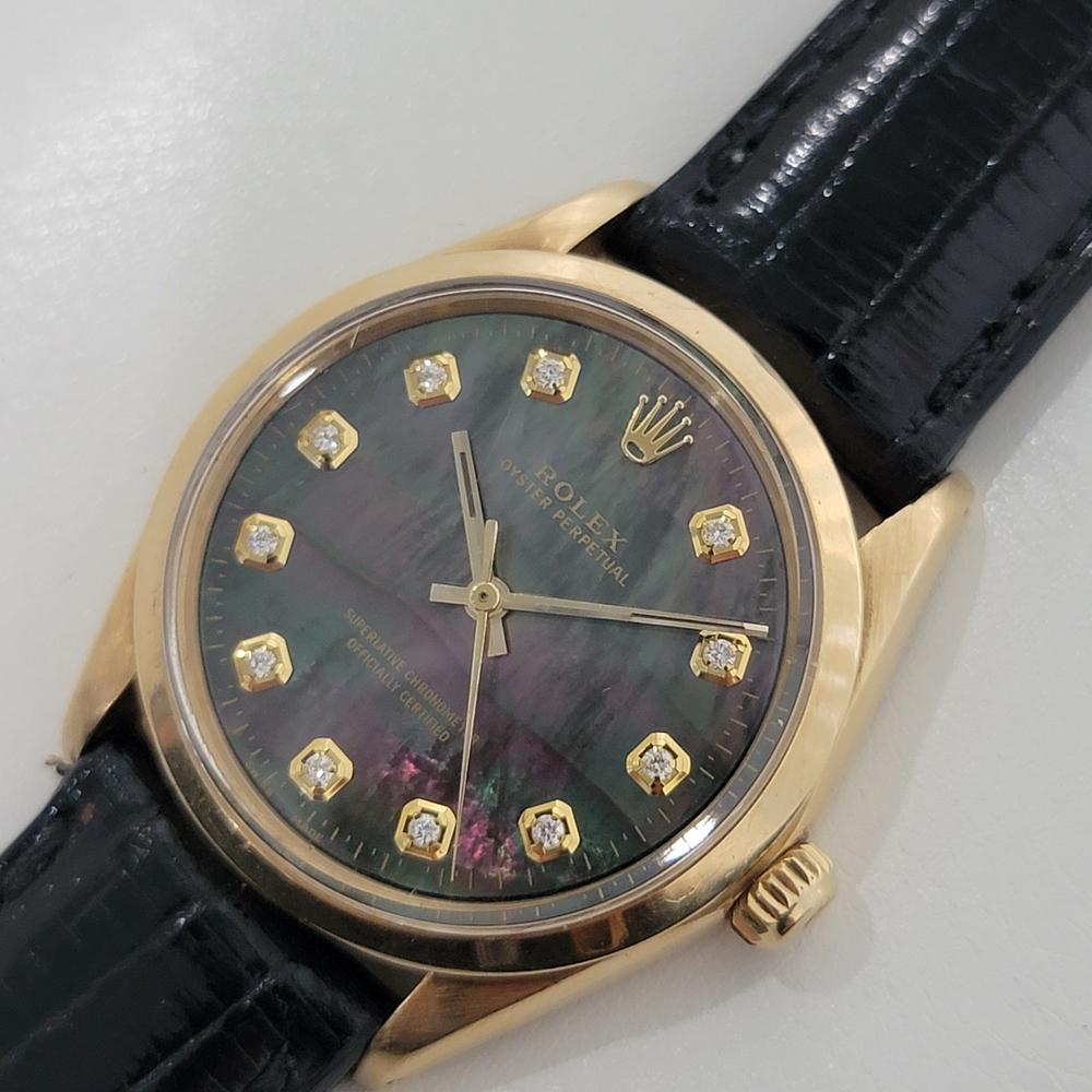 Mens Rolex Oyster Perpetual 1002 34mm 18k Automatic MOP dial 1960s Swiss RA382B 1