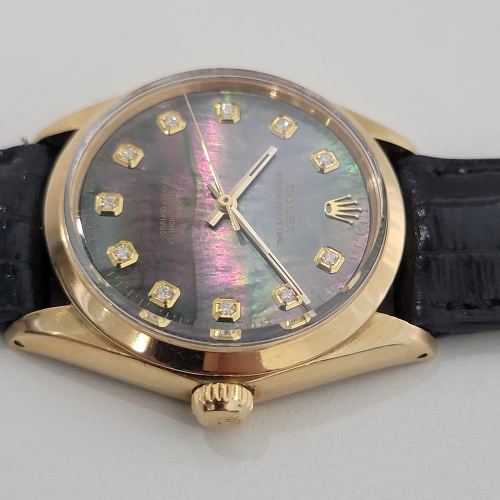 Mens Rolex Oyster Perpetual 1002 34mm 18k Automatic MOP dial 1960s Swiss RA382B 2