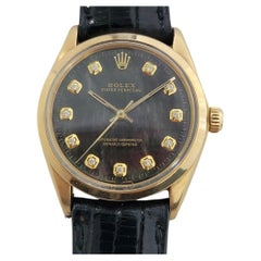 Mens Rolex Oyster Perpetual 1002 34mm 18k Automatic MOP dial 1960s Swiss RA382B
