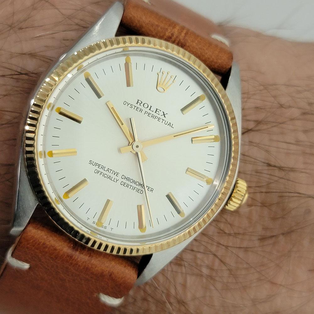 Rolex Oyster Perpetual 1005 Oro 14k SS Automatico 1970s con documenti RA181T 8