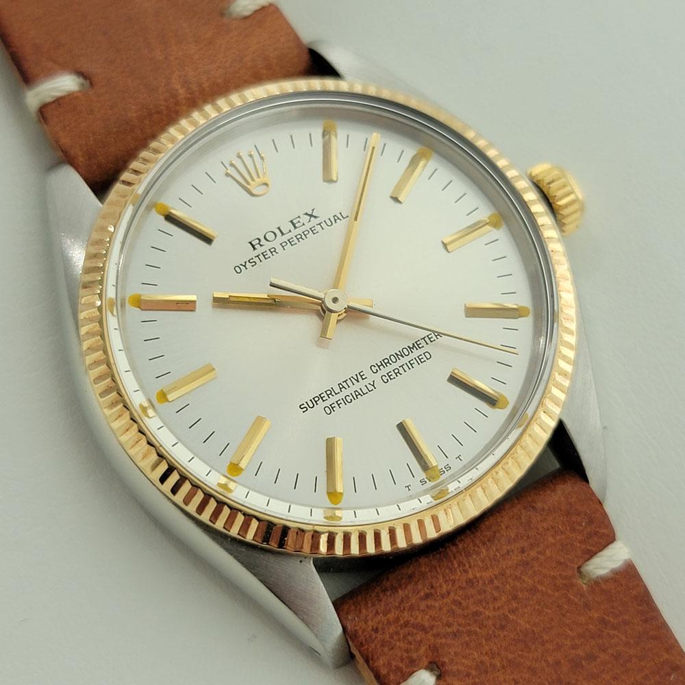 Rolex Oyster Perpetual 1005 Oro 14k SS Automatico 1970s con documenti RA181T In condizioni ottime a Beverly Hills, CA
