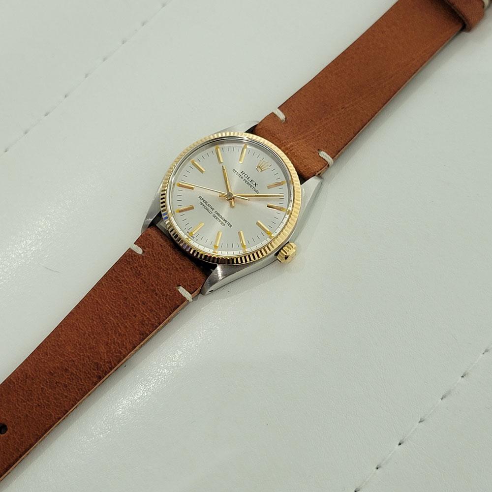 Rolex Oyster Perpetual 1005 Oro 14k SS Automatico 1970s con documenti RA181T 2