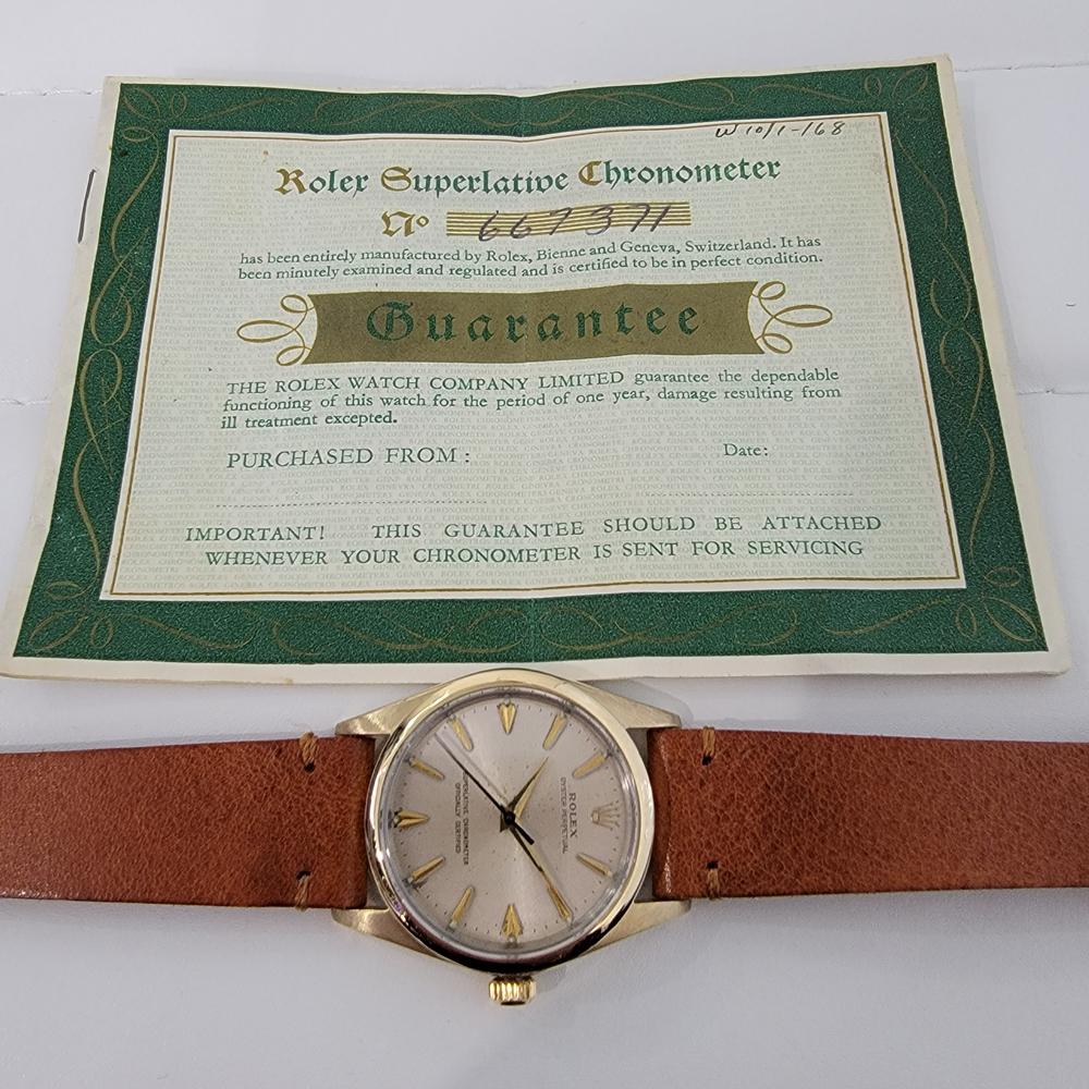 Mens Rolex Oyster Perpetual 1014 Automatic Gold Capped 1960s w Paper RA236T For Sale 6