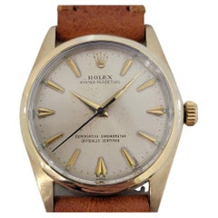 Mens Rolex Oyster Perpetual 1014 Automatic Gold Capped 1960s w Paper RA236T