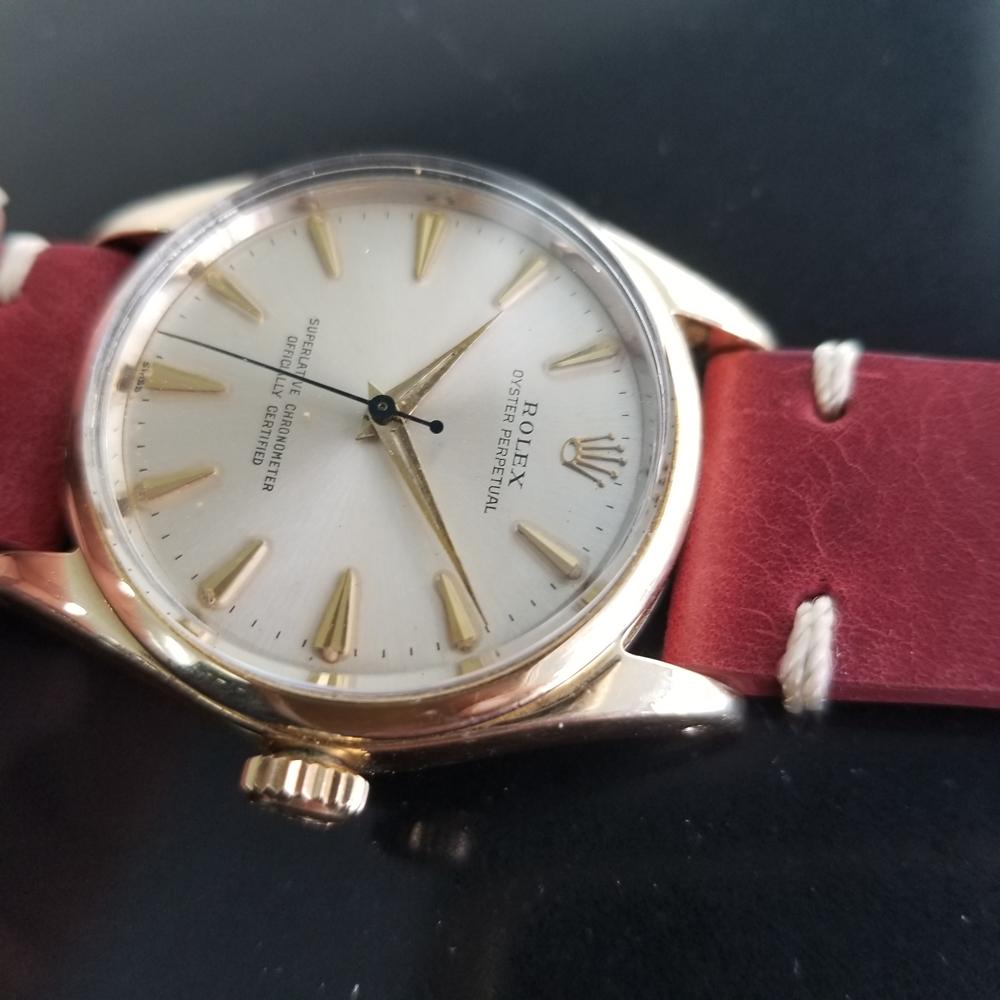 Men's Rolex Oyster perpetual 1014 Gold-Capped Automatic, circa 1960s RA142RED In Excellent Condition In Beverly Hills, CA