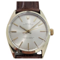 Uomo Rolex Oyster Perpetual 1024 34mm con cappuccio d'oro automatico 1960s Swiss RA374B
