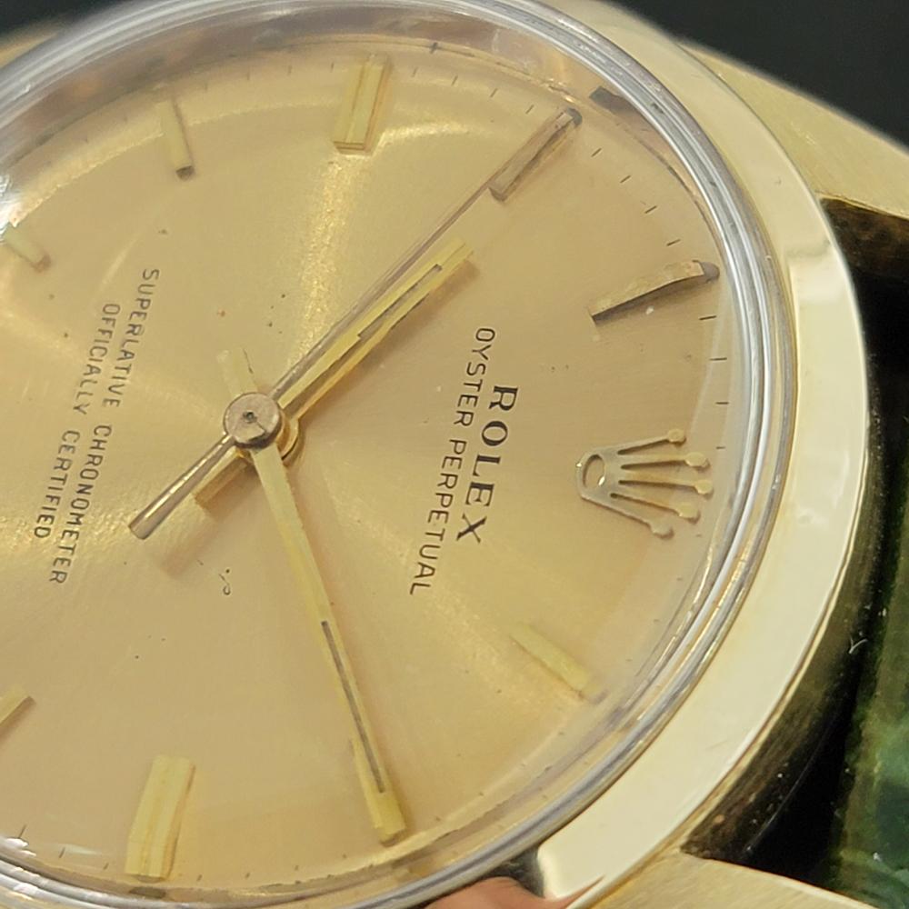 Mens Rolex Oyster Perpetual 1024 Gold-Capped Automatic 1960s Vintage RA185 In Excellent Condition In Beverly Hills, CA