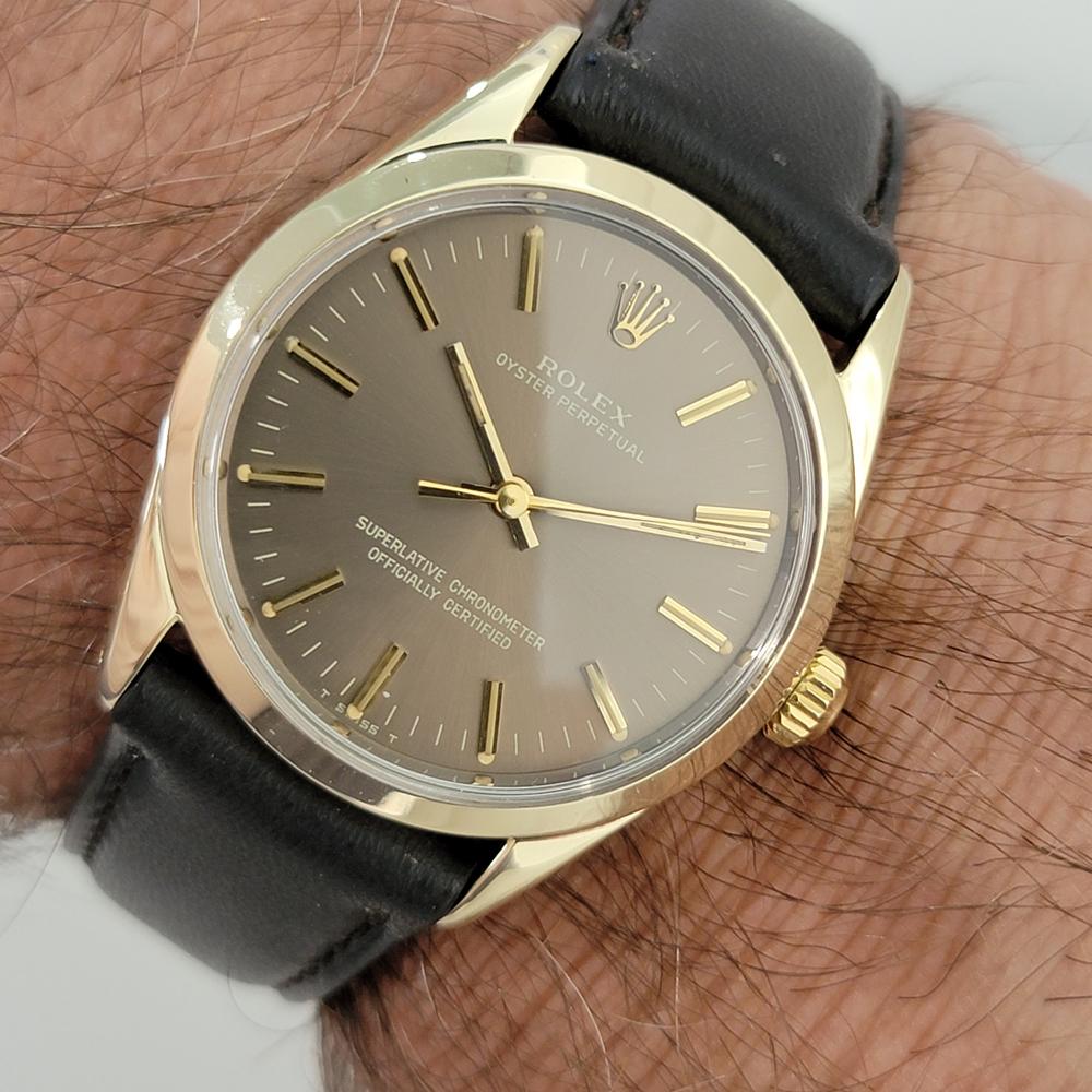 Mens Rolex Oyster Perpetual 1024 34mm Gold Capped Automatic 1970s Vintage RA375 For Sale 8