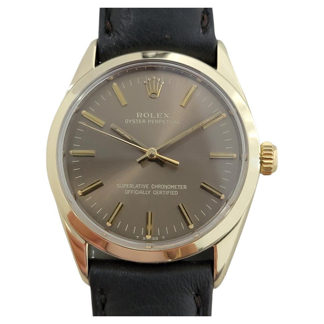 Mens Rolex Oyster Perpetual 1024 34mm Gold Capped Automatic 1970s Vintage RA375 For Sale