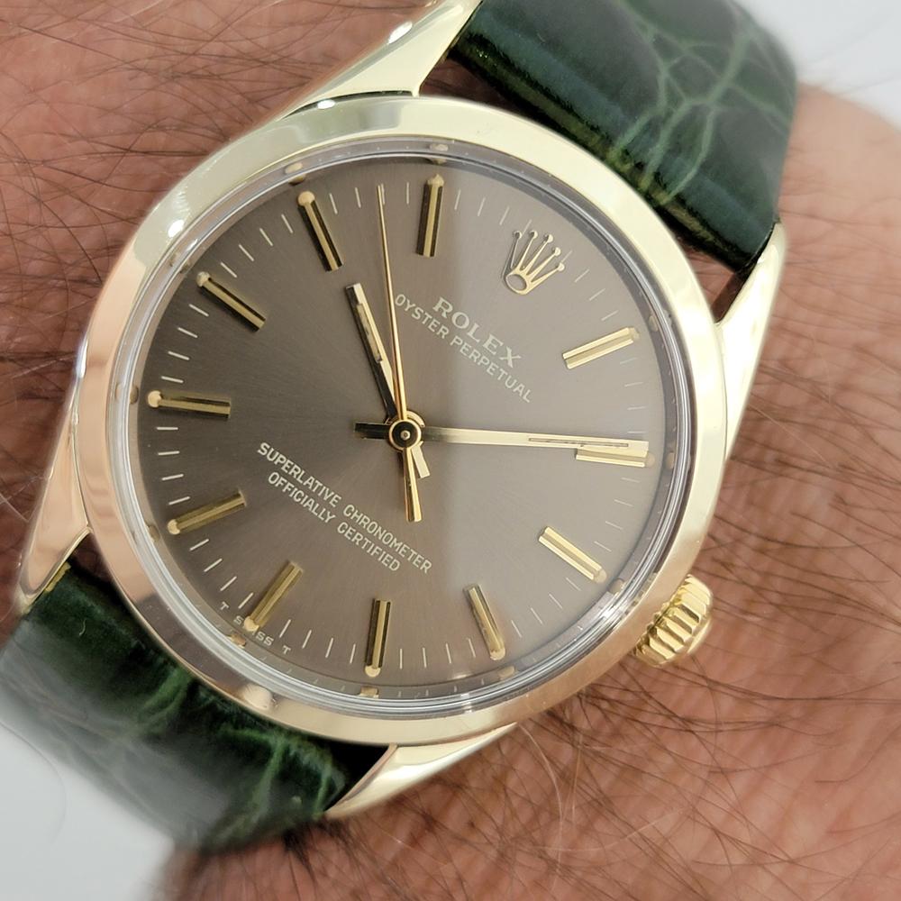 Mens Rolex Oyster Perpetual 1024 34mm Gold Capped Automatic 1970s Vintage RA375G For Sale 7