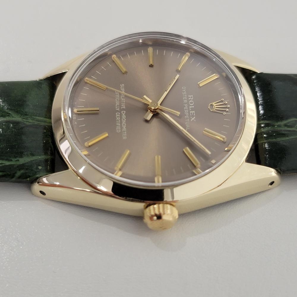Mens Rolex Oyster Perpetual 1024 34mm Gold Capped Automatic 1970s Vintage RA375G In Excellent Condition For Sale In Beverly Hills, CA