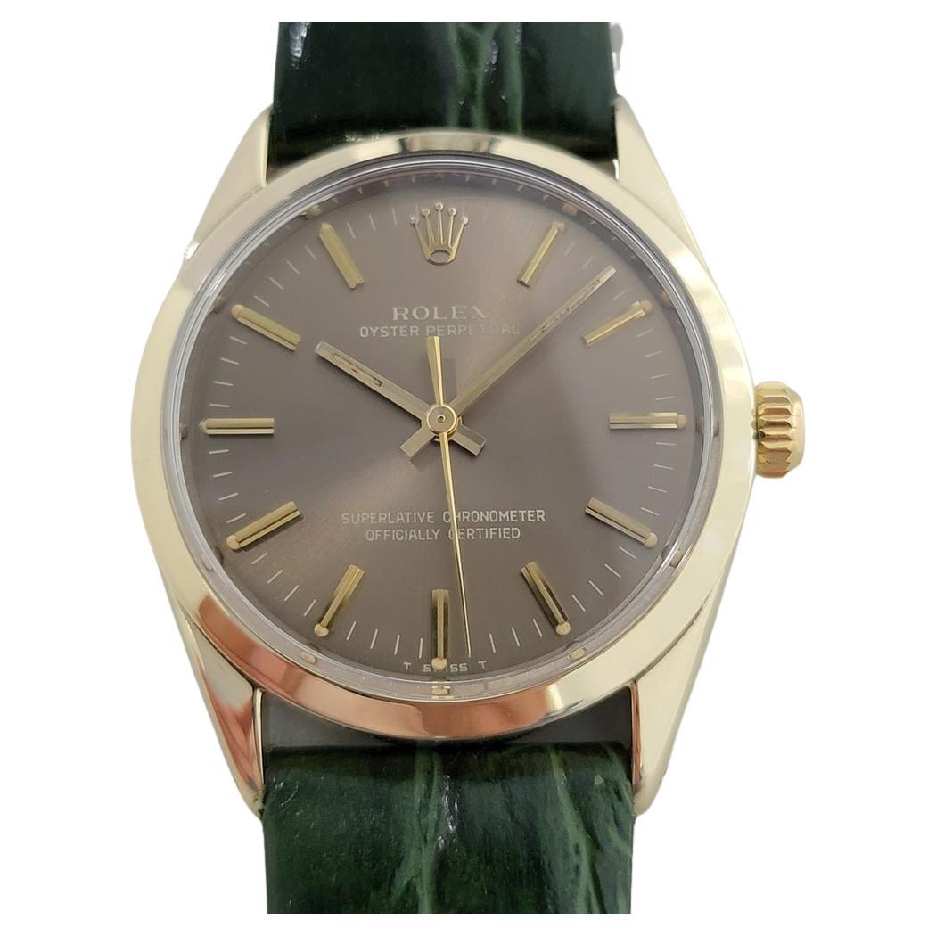 Mens Rolex Oyster Perpetual 1024 34mm Gold Capped Automatic 1970s Vintage RA375G For Sale