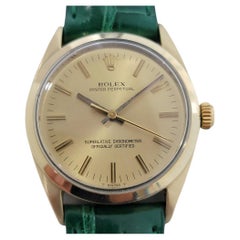 Herren Rolex Oyster Perpetual 1024 34mm Goldgehäuse Automatik 1970er Jahre Vintage RA377