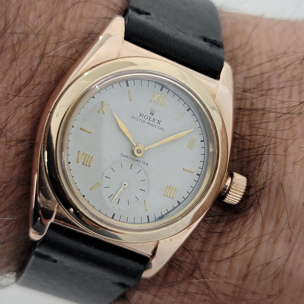 Mens Rolex Oyster Perpetual 3131 14k Rose Gold Automatic 1940s Swiss RJC167 6