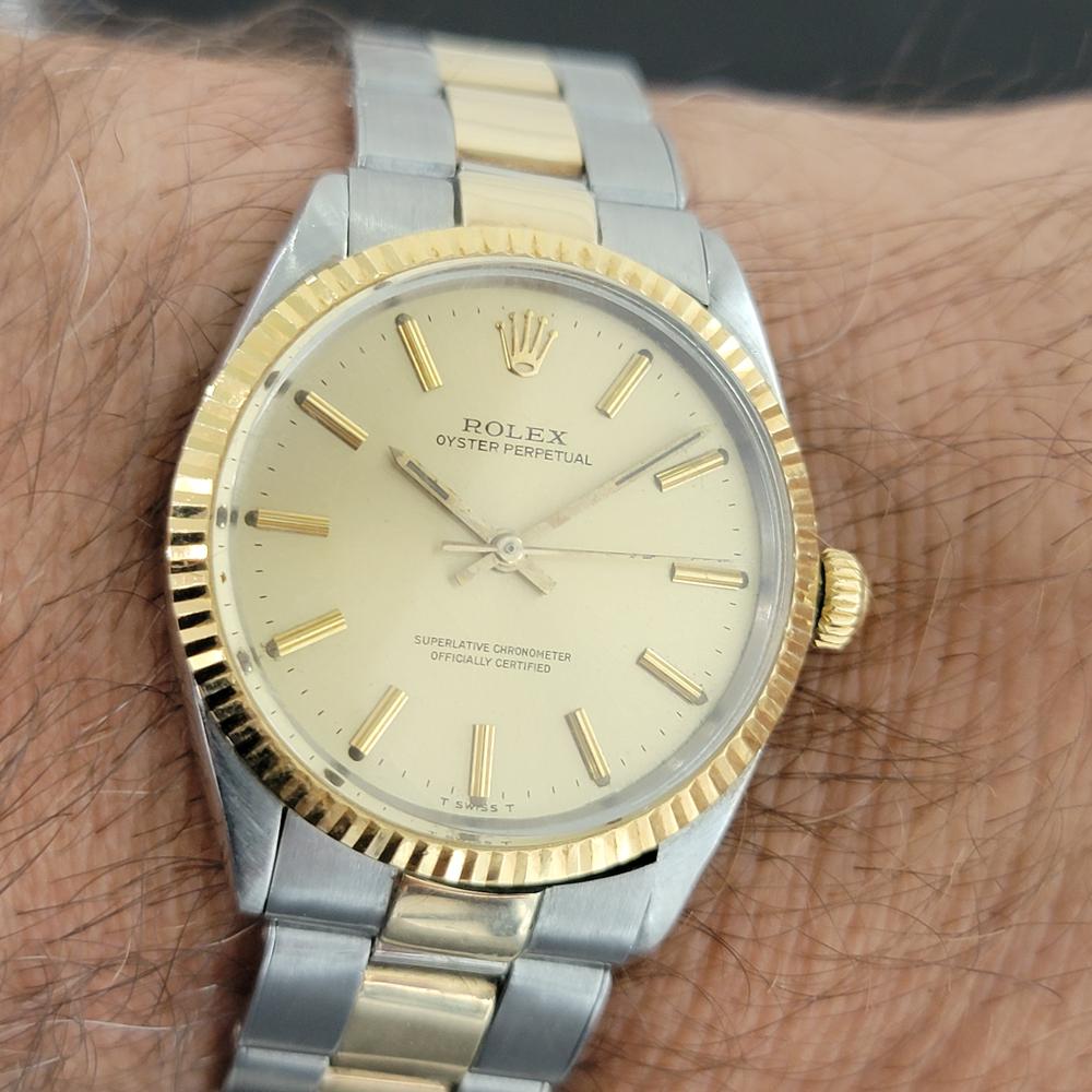 Mens Rolex Oyster Perpetual 5500 14k Gold SS Automatic 1960s Vintage RA179 6