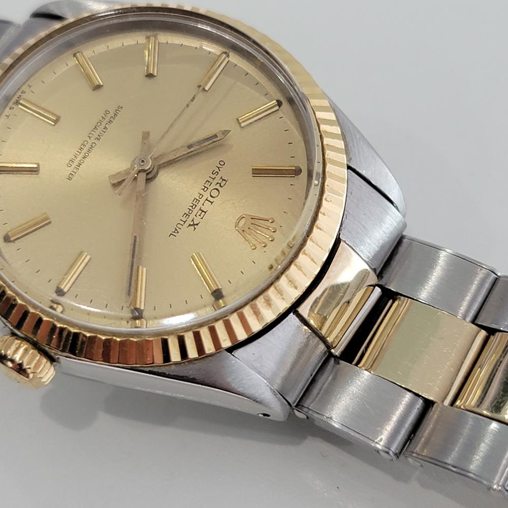 Men's Mens Rolex Oyster Perpetual 5500 14k Gold SS Automatic 1960s Vintage RA179 For Sale