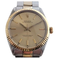 Mens Rolex Oyster Perpetual 5500 14k Gold SS Automatic 1960s Retro RA179