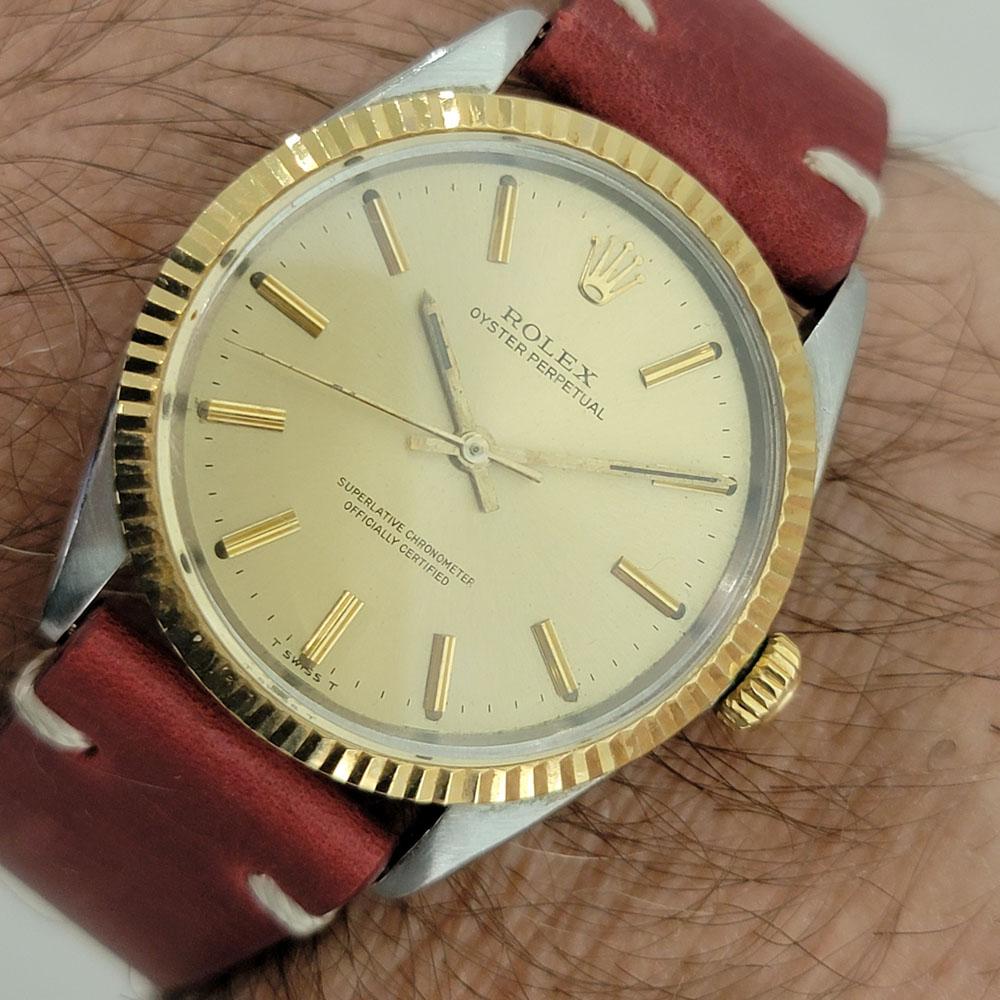 Mens Rolex Oyster Perpetual 5500 14k Gold SS Automatic 1960s Vintage RA179R For Sale 6