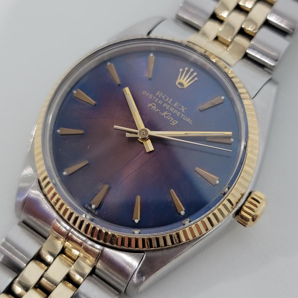 Men's Mens Rolex Oyster Perpetual 5501 Air King 14k Gold SS Automatic 1960s RA240