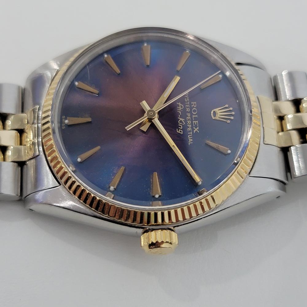 Mens Rolex Oyster Perpetual 5501 Air King 14k Gold SS Automatic 1960s RA240 2