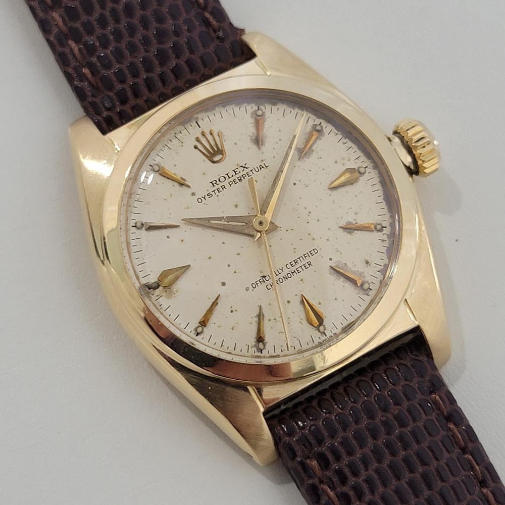 Mens Rolex Oyster Perpetual 6050 Oro 18k 32mm Automático Años 50 Vintage RA439B Contemporáneo en venta