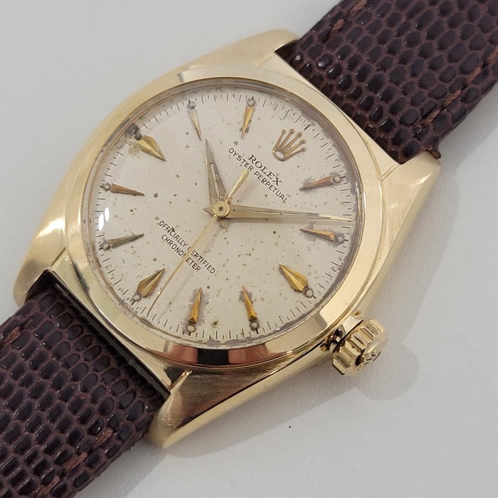 Mens Rolex Oyster Perpetual 6050 Oro 18k 32mm Automático Años 50 Vintage RA439B en Excelente estado para la venta en Beverly Hills, CA