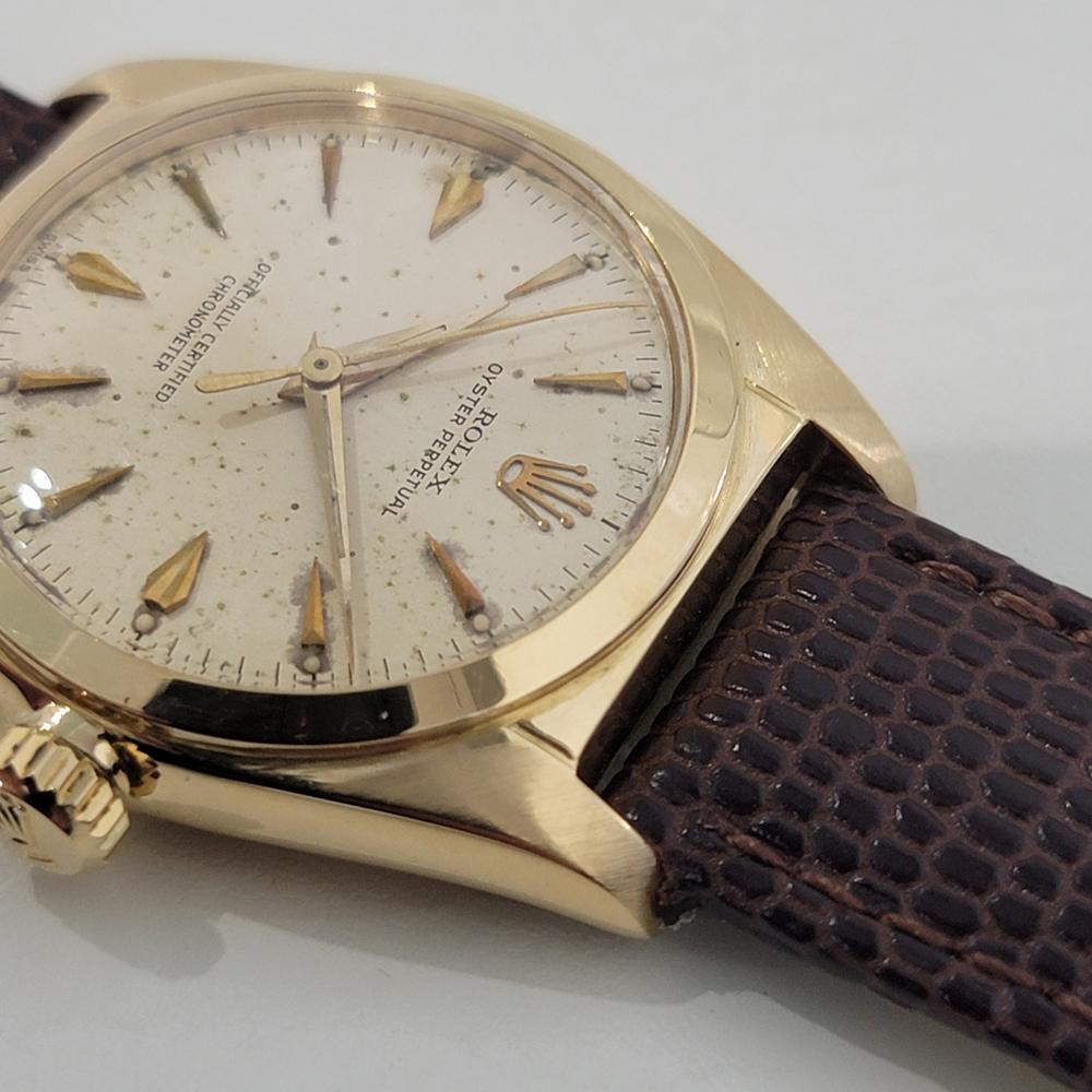 Mens Rolex Oyster Perpetual 6050 Oro 18k 32mm Automático Años 50 Vintage RA439B en venta 1