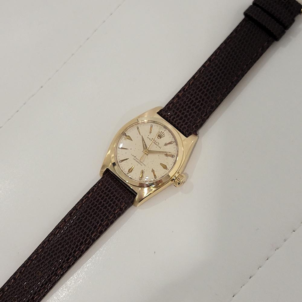 Mens Rolex Oyster Perpetual 6050 Oro 18k 32mm Automático Años 50 Vintage RA439B en venta 2