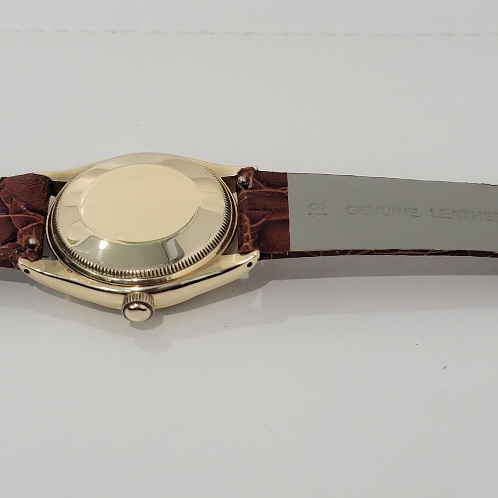 Mens Rolex Oyster Perpetual 6084 14k Gold 34mm Automatic 1950s Vintage NA133B en venta 6