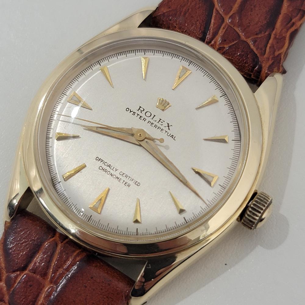 De los hombres Mens Rolex Oyster Perpetual 6084 14k Gold 34mm Automatic 1950s Vintage NA133B en venta