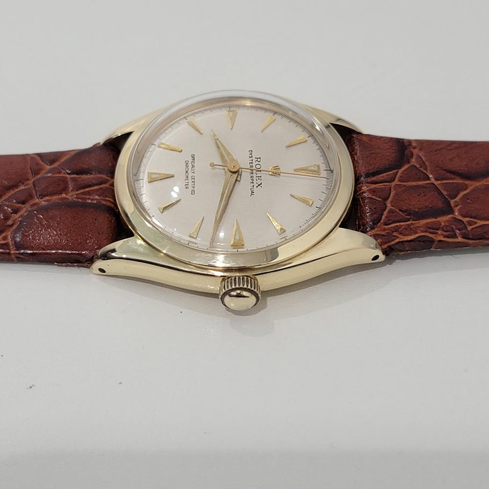 Mens Rolex Oyster Perpetual 6084 14k Gold 34mm Automatic 1950s Vintage NA133B en venta 1