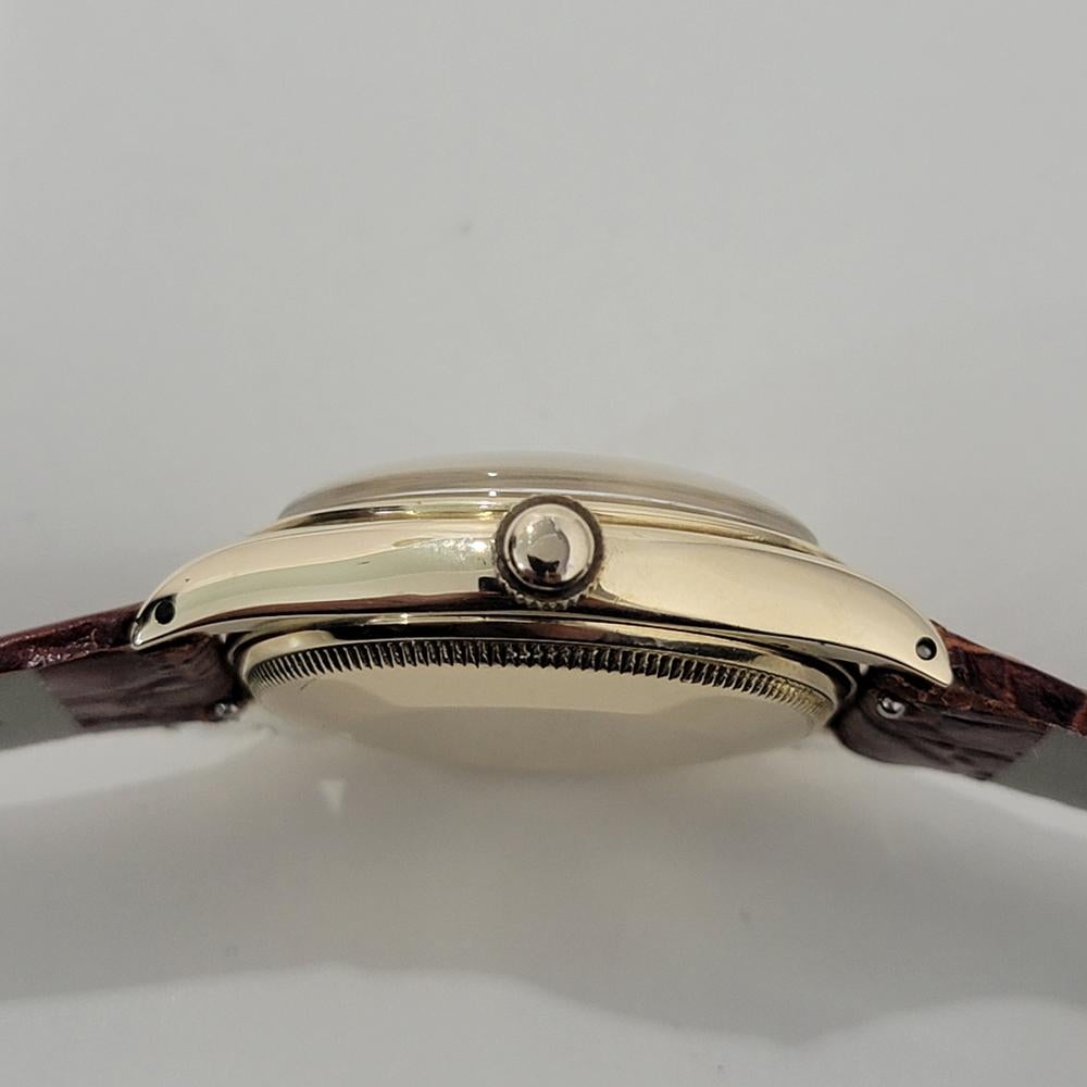 Mens Rolex Oyster Perpetual 6084 14k Gold 34mm Automatic 1950s Vintage NA133B en venta 5
