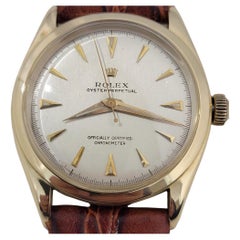 Mens Rolex Oyster Perpetual 6084 14k Gold 34mm Automatic 1950s Vintage NA133B