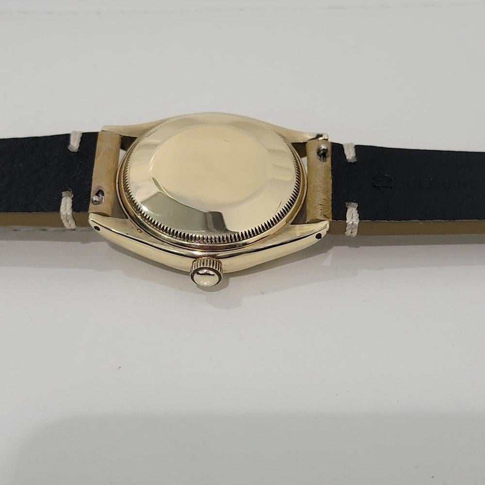 Mens Rolex Oyster Perpetual 6084 14k Gold 34mm Semi Bubble Automatics 1950s NA133 en vente 6