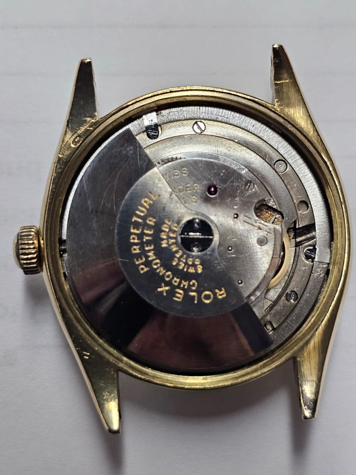 Mens Rolex Oyster Perpetual 6084 14k Gold 34mm Semi Bubble Automatics 1950s NA133 en vente 9