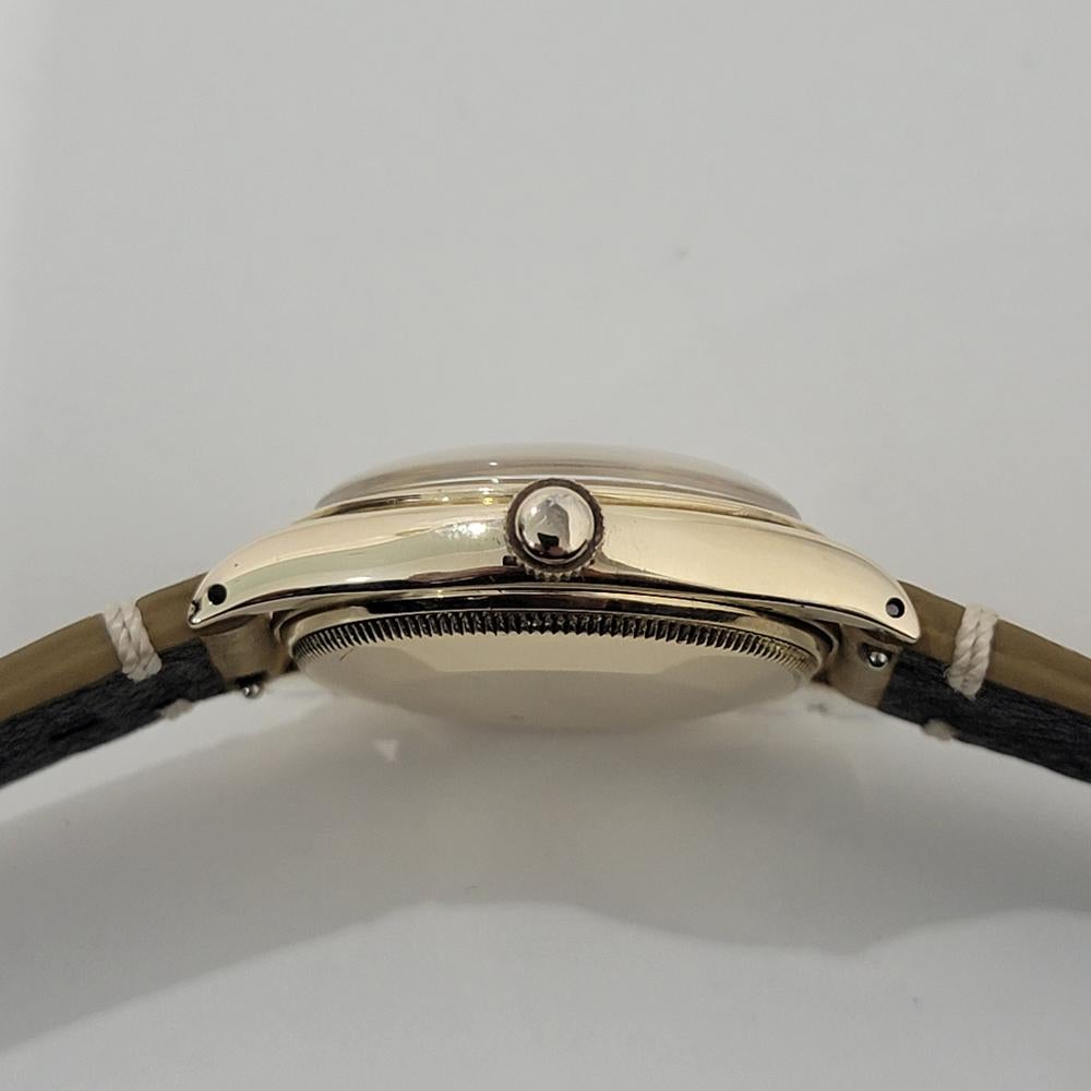 Mens Rolex Oyster Perpetual 6084 14k Gold 34mm Semi Bubble Automatics 1950s NA133 en vente 5