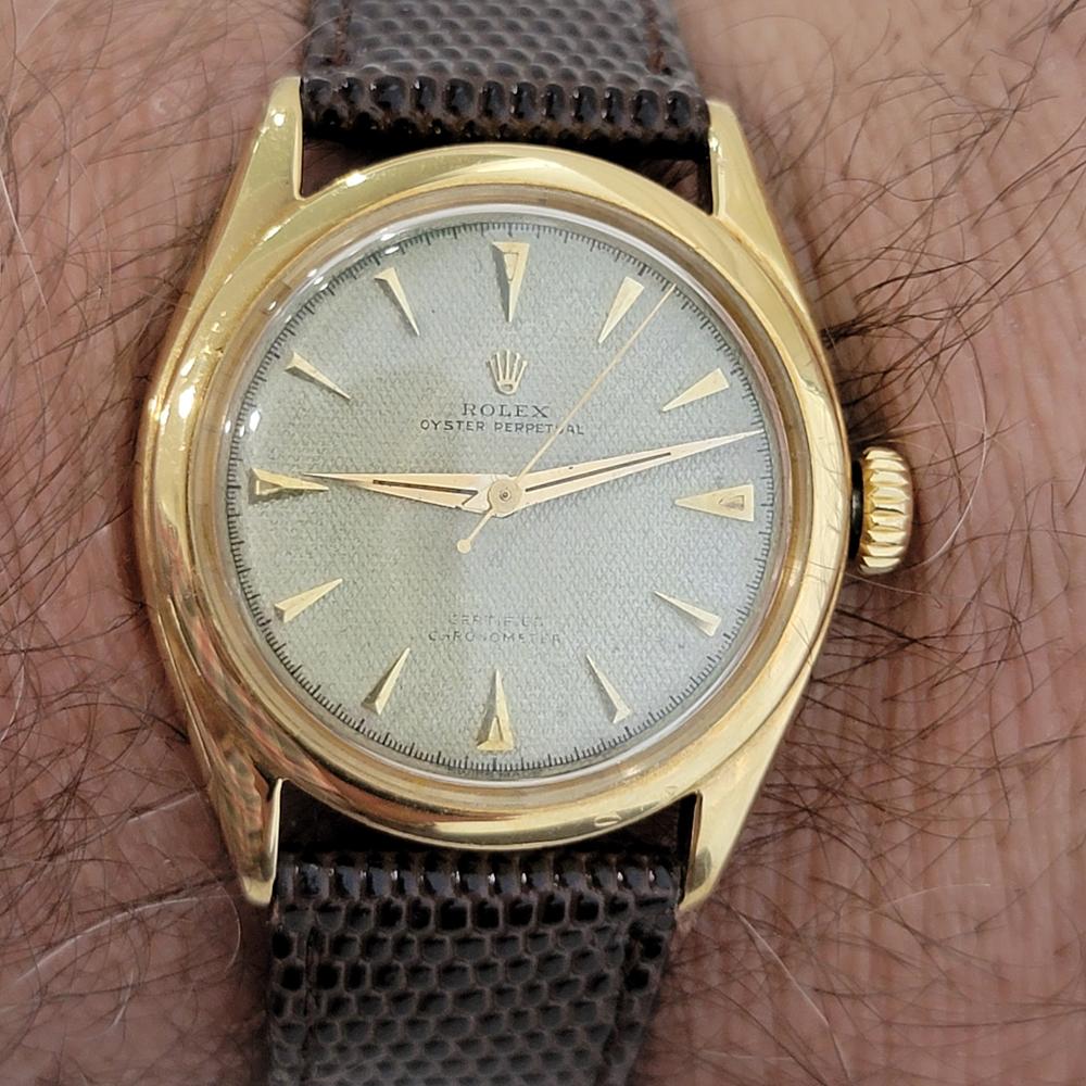 Mens Rolex Oyster Perpetual 6084 18k Gold Bubbleback Automatic 1950s RA227B 5