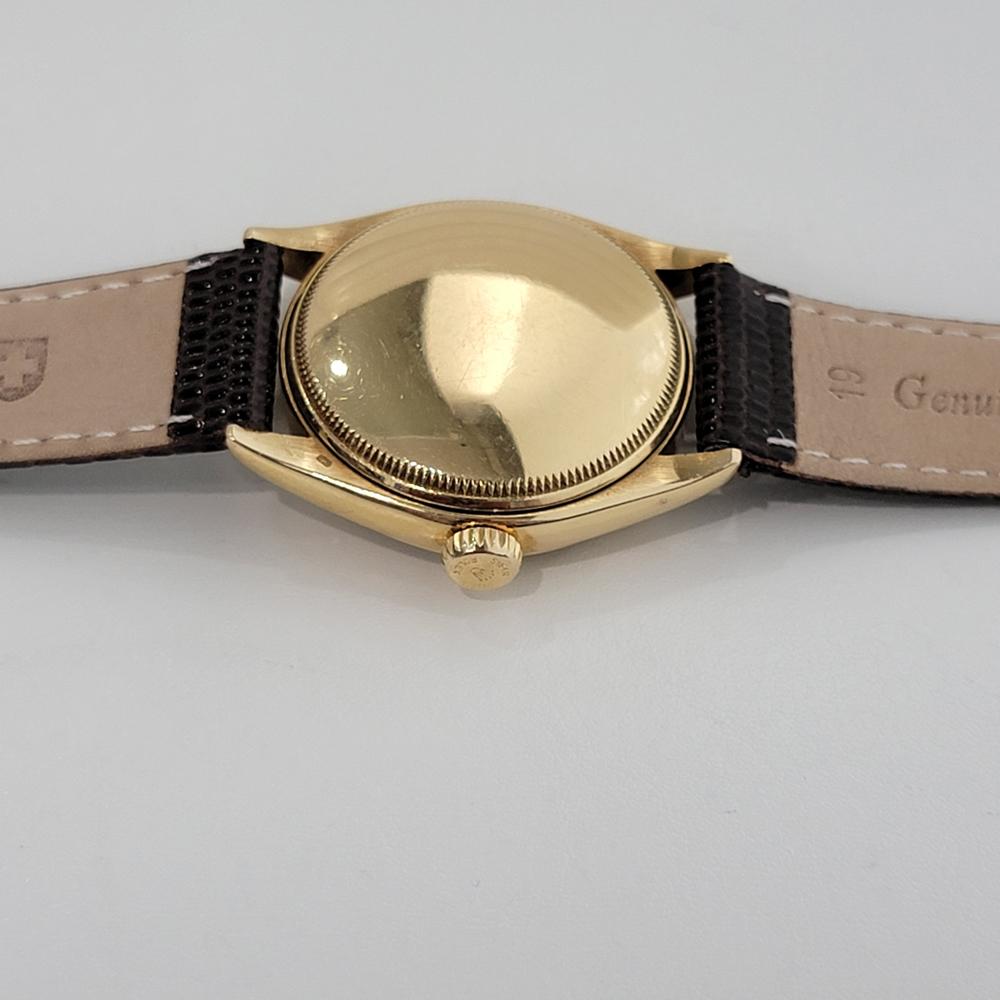 Mens Rolex Oyster Perpetual 6084 18k Gold Bubbleback Automatic 1950s RA227B 2