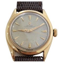 Mens Rolex Oyster Perpetual 6084 18k Gold Bubbleback Automatic 1950s RA227B