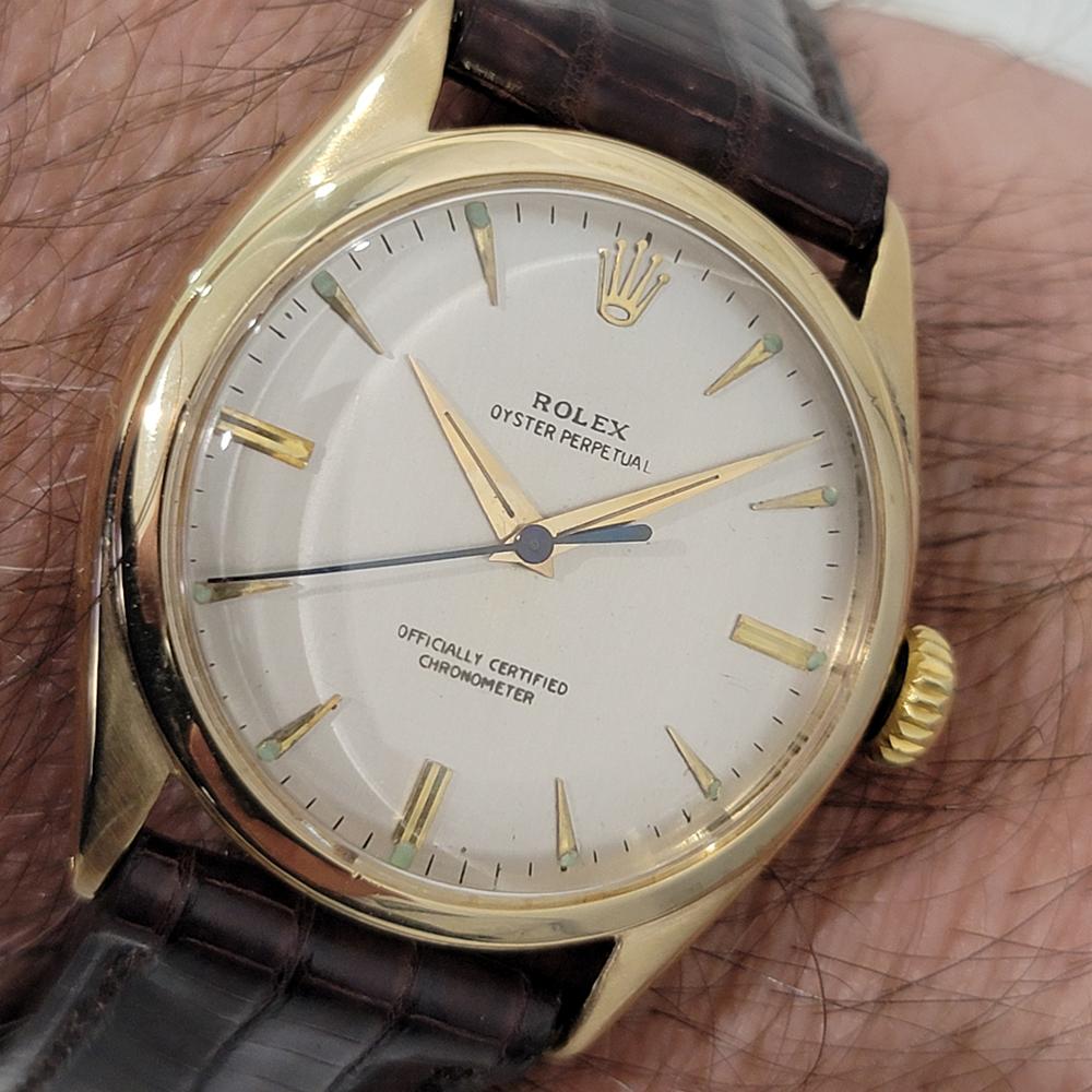 Mens Rolex Oyster Perpetual 6084 18k Solid Gold 34mm Automatic 1950s Swiss RA467 9