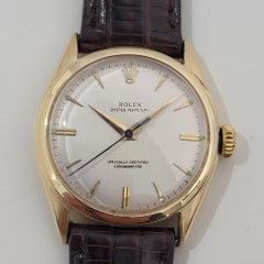Mens Rolex Oyster Perpetual 6084 18k Solid Gold 34mm Automatic 1950s Swiss RA467