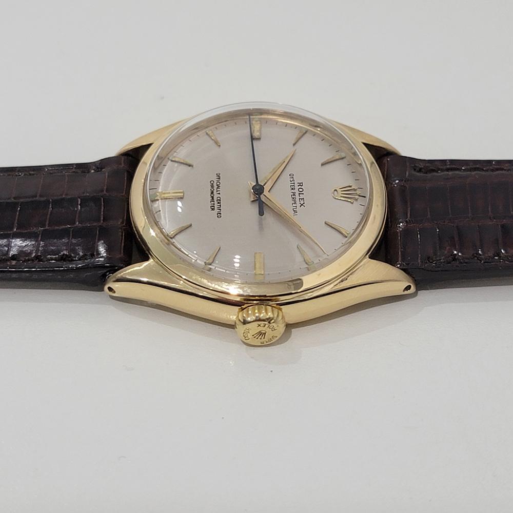 Mens Rolex Oyster Perpetual 6084 18k Solid Gold 34mm Automatic 1950s Swiss RA467 1
