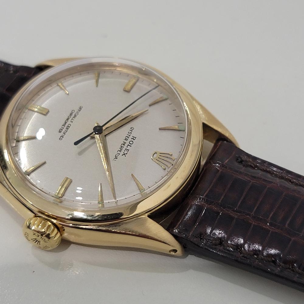 Mens Rolex Oyster Perpetual 6084 18k Solid Gold 34mm Automatic 1950s Swiss RA467 2