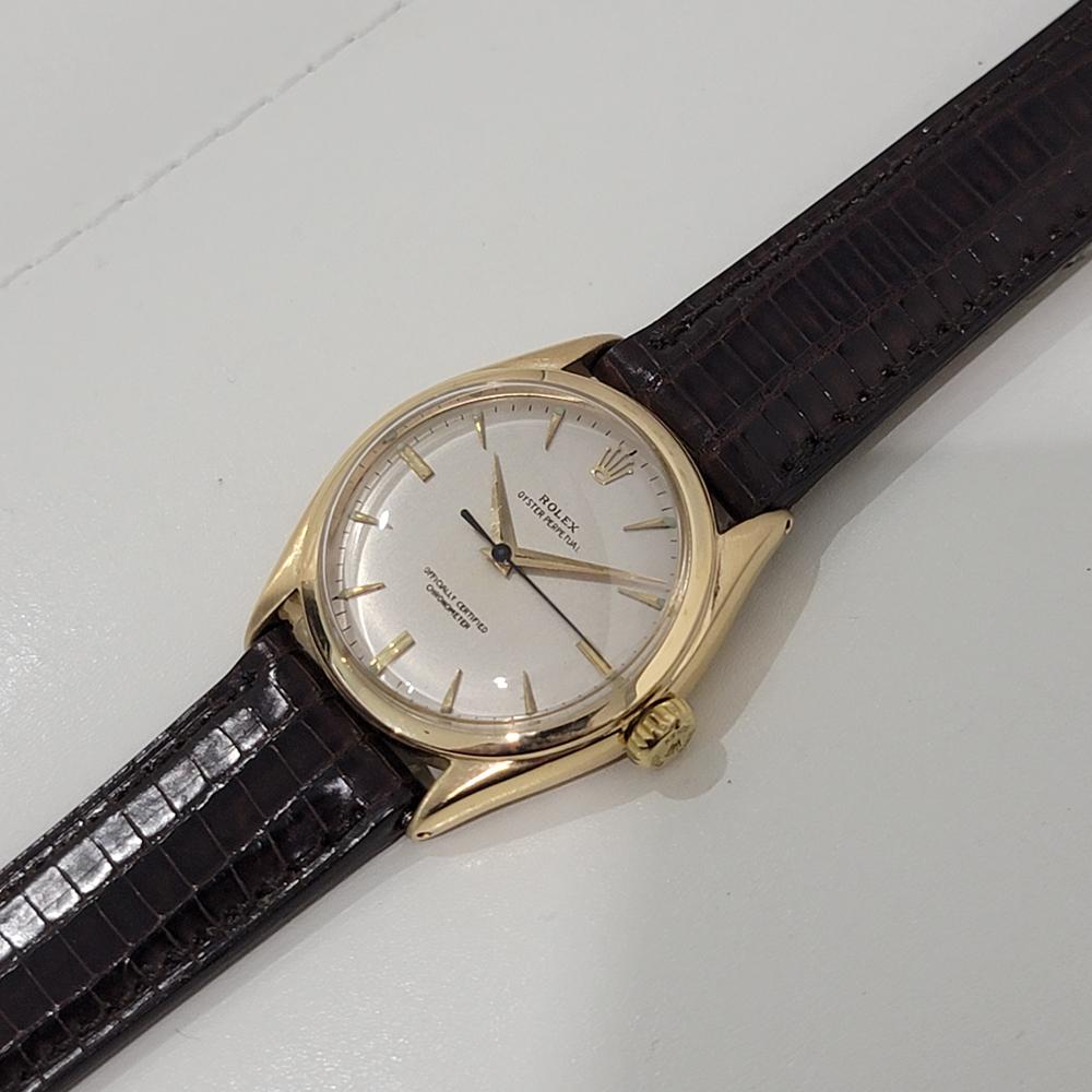 Mens Rolex Oyster Perpetual 6084 18k Solid Gold 34mm Automatic 1950s Swiss RA467 3