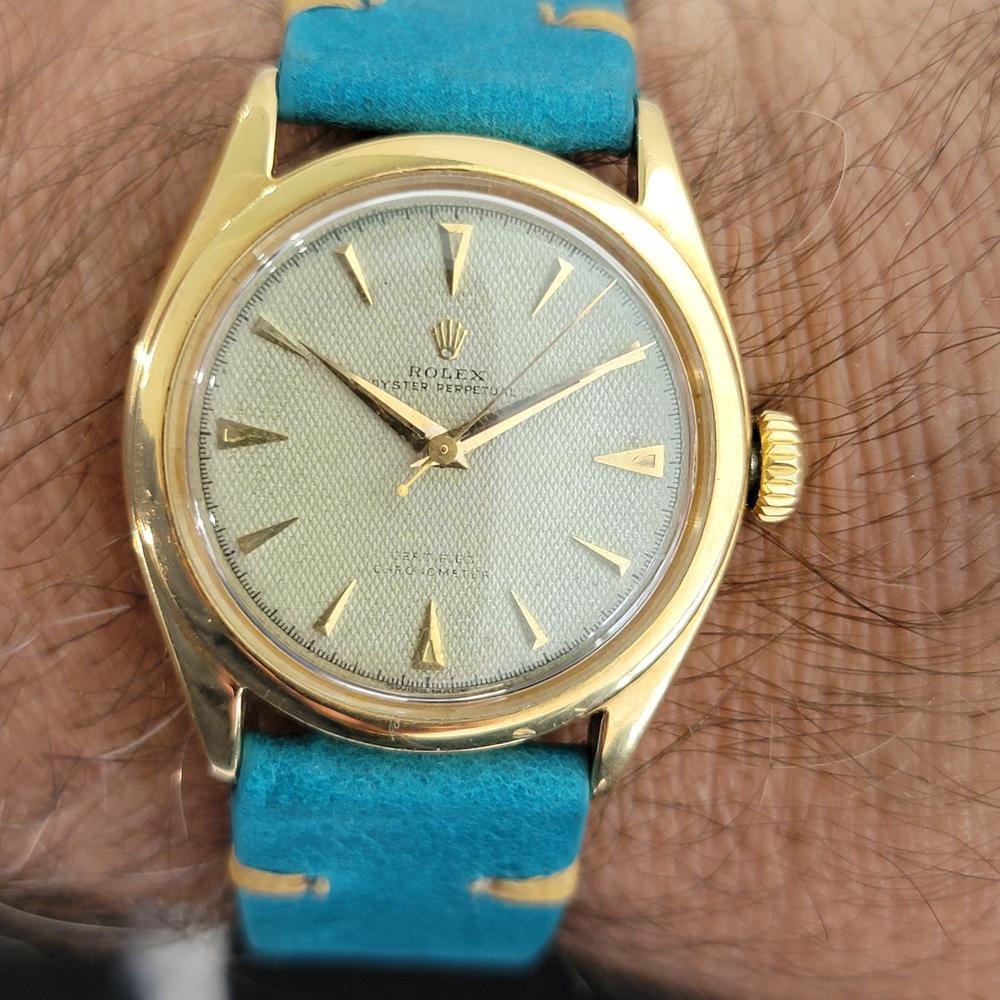 Mens Rolex Oyster Perpetual 6084 18k Gold Bubbleback Automatic 1950s MA227 7