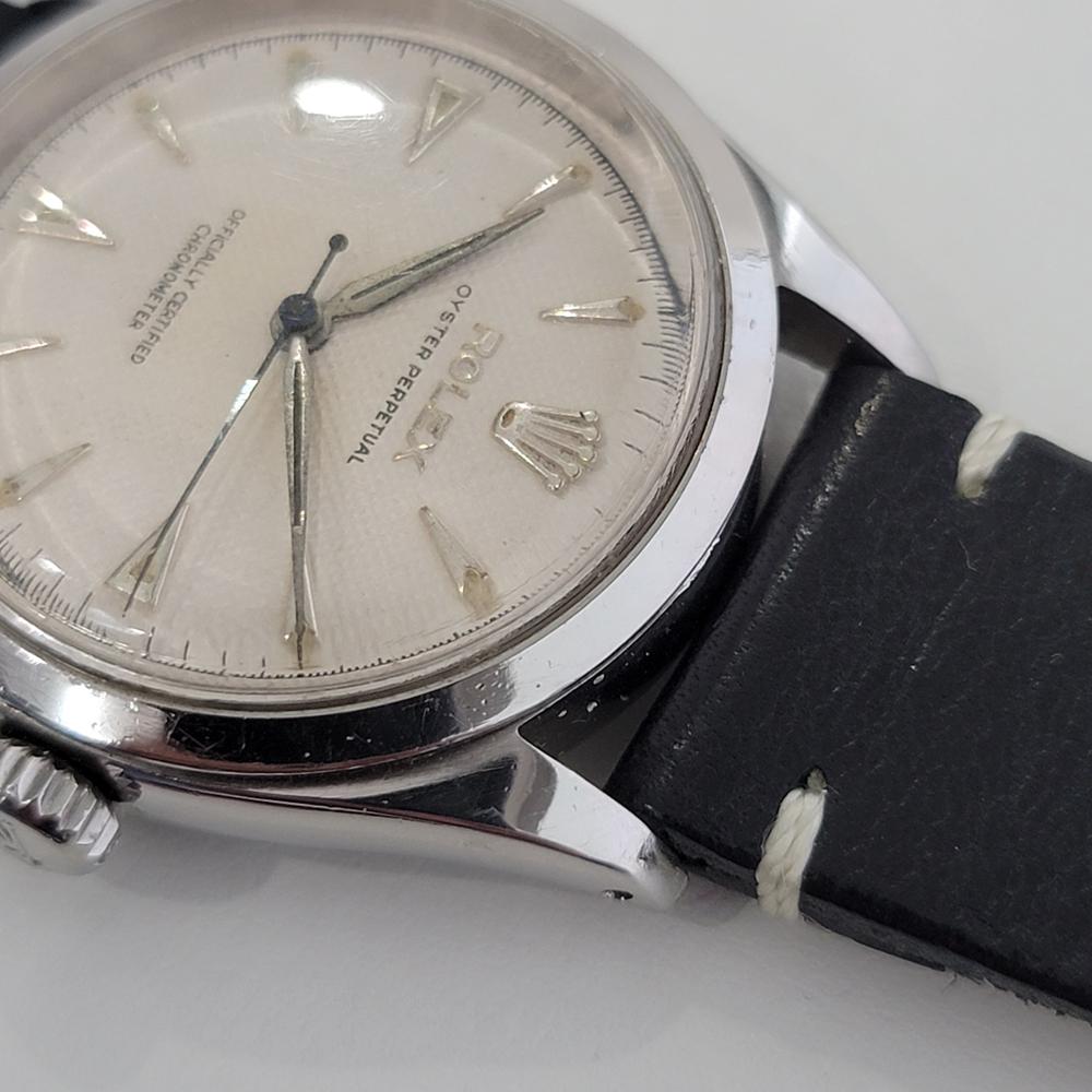Mens Rolex Oyster Perpetual 6284 Bubbleback Automatic 1950s Vintage RA192B In Excellent Condition In Beverly Hills, CA