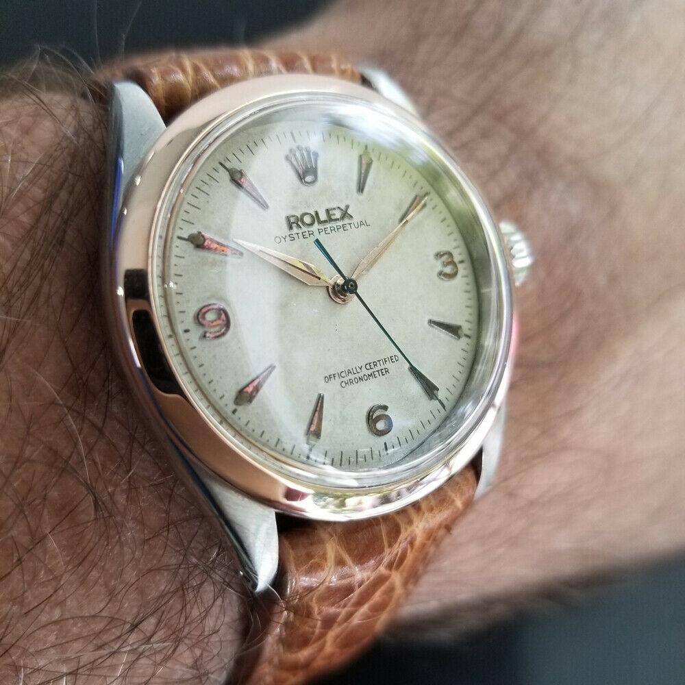 Men’s Rolex Oyster Perpetual 6285 18 Karat Gold & SS Automatic circa 1950s MA188 4