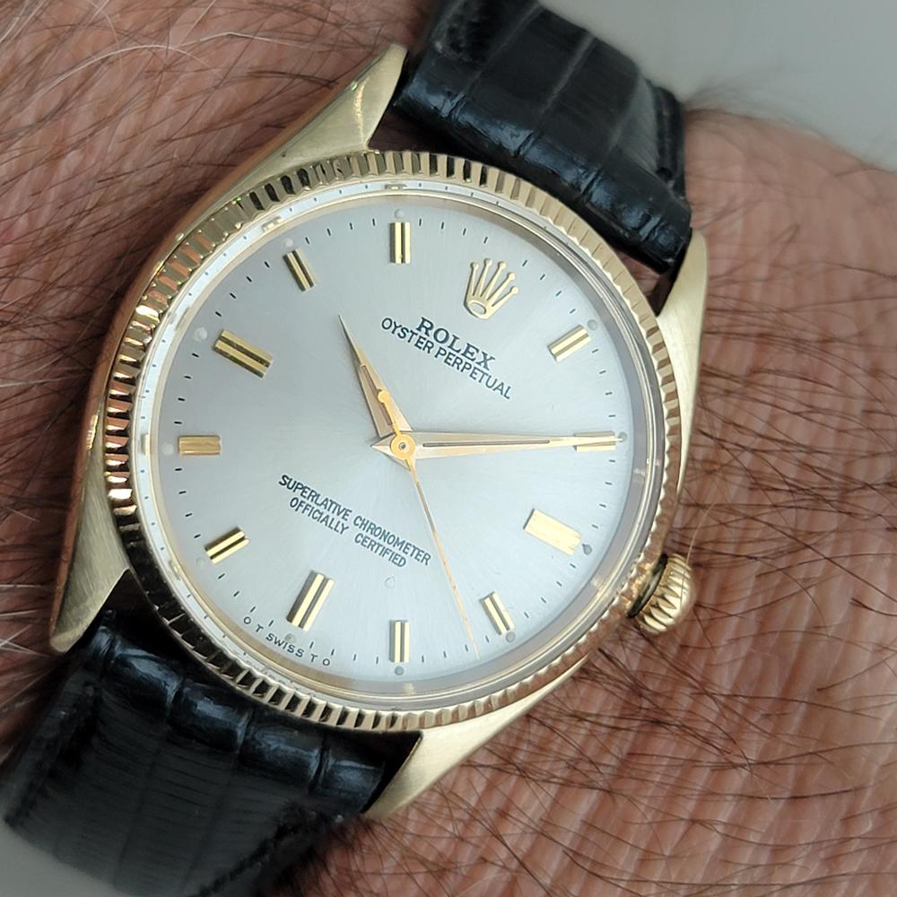 Mens Rolex Oyster Perpetual 6467 9k Gold 34mm Automatic 1950s Vintage RA482B en vente 9